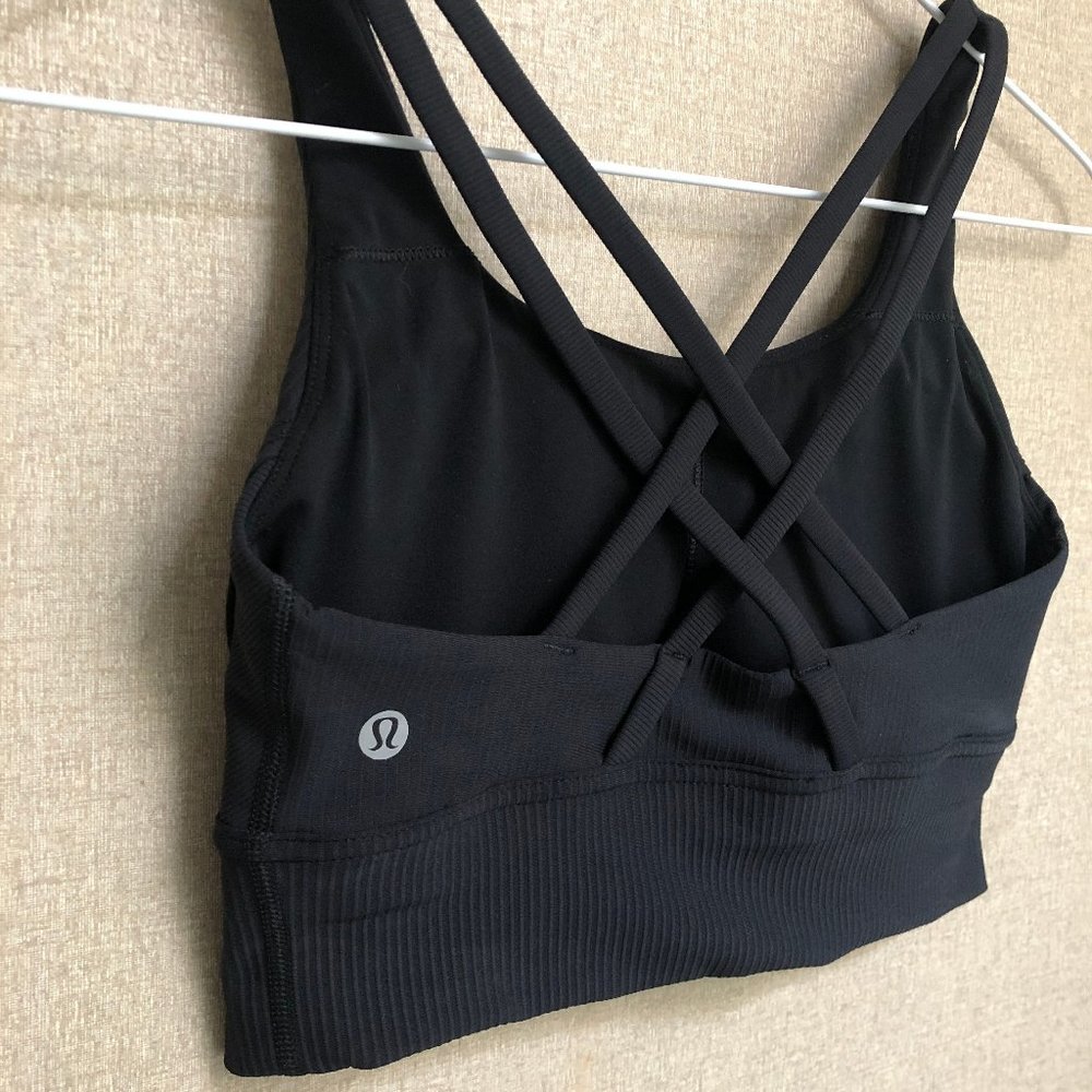 SOLD Energy Longline Bra Ribbed Luxtreme Black